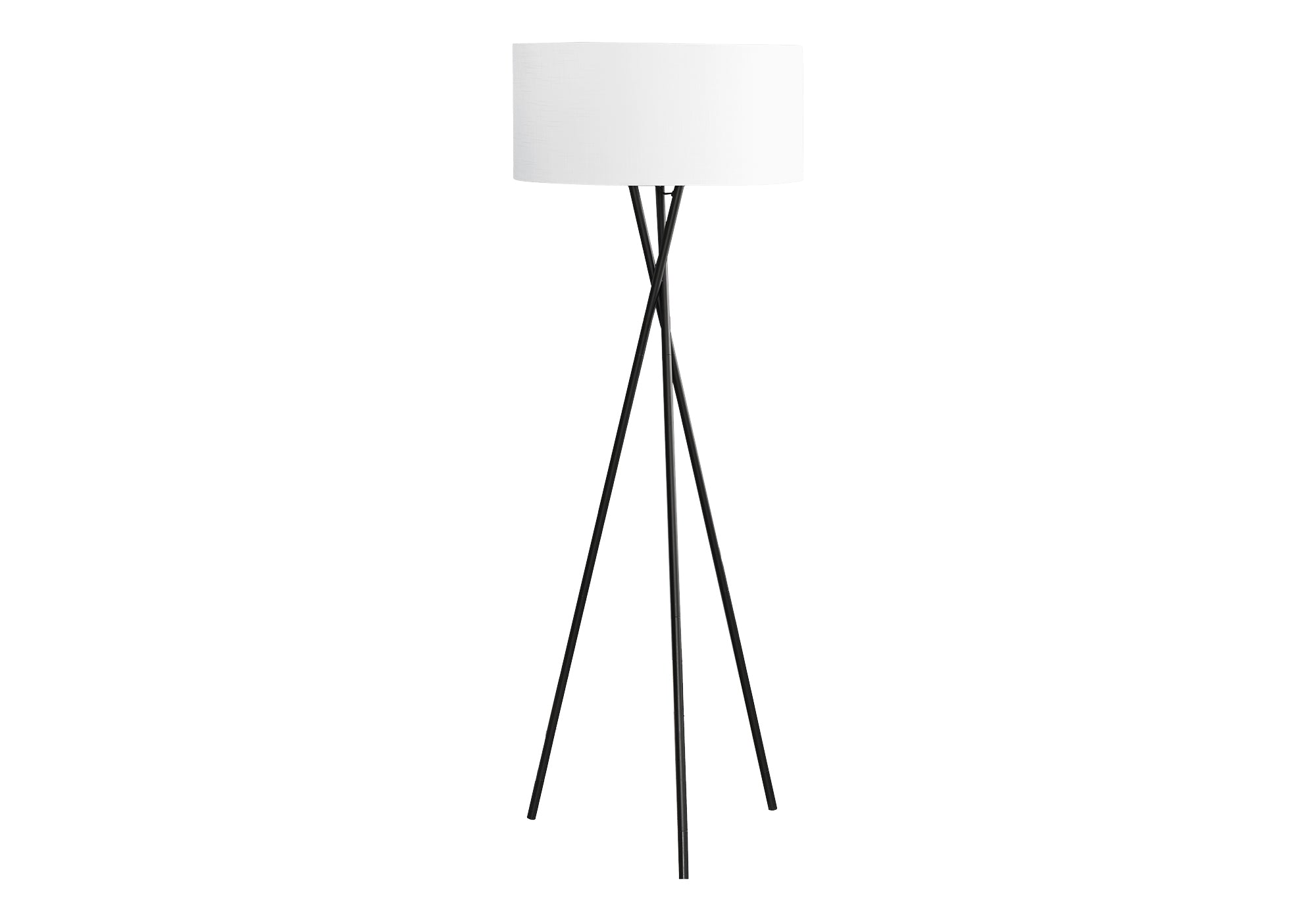 MN-439756    Lighting, 62"H, Floor Lamp, Black Metal, Ivory / Cream Shade, Contemporary