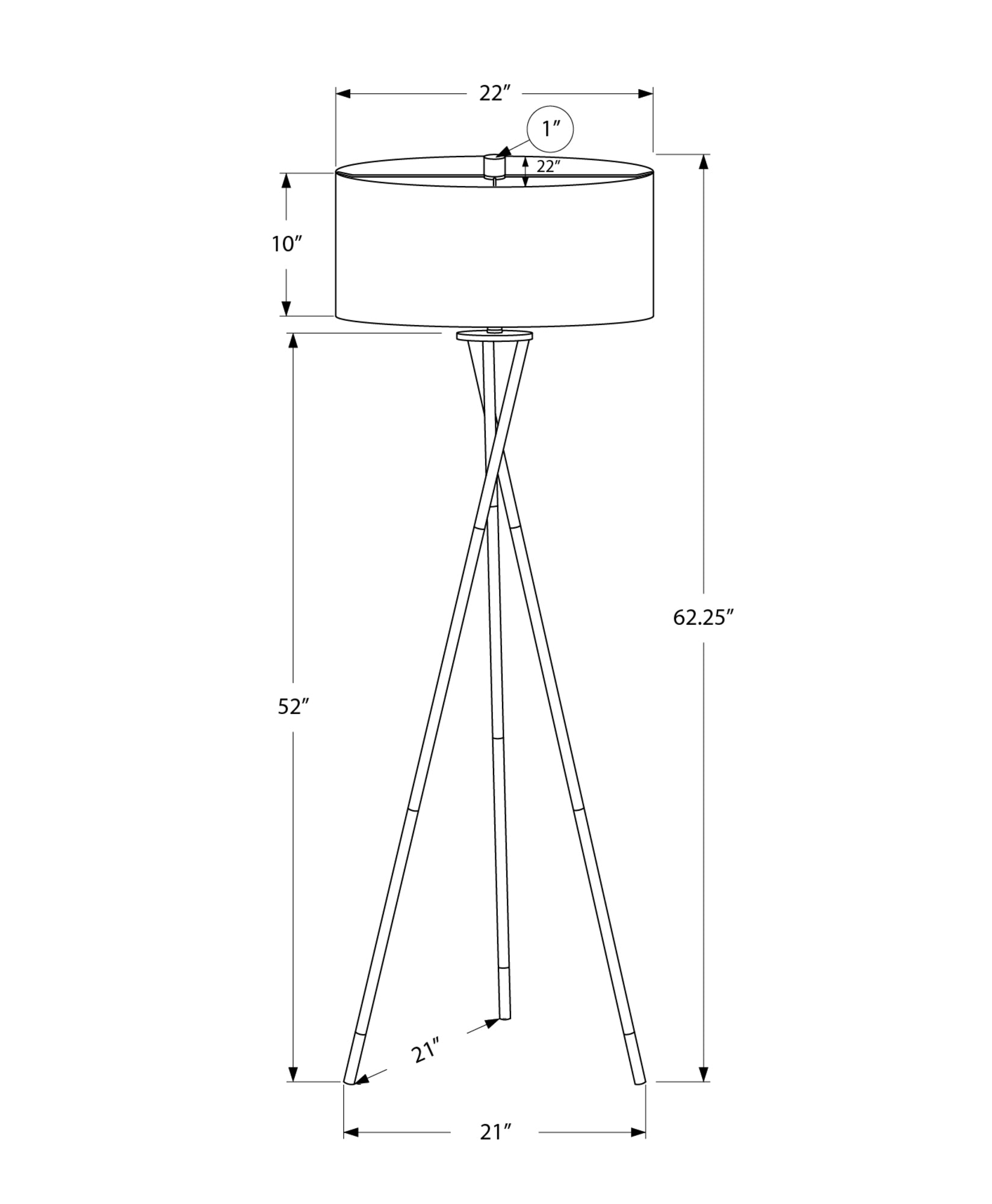 MN-B43957    Lighting, 62"H, Floor Lamp, Nickel Metal, Grey Shade, Contemporary