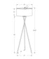 MN-B43957    Lighting, 62"H, Floor Lamp, Nickel Metal, Grey Shade, Contemporary