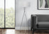 MN-B43957    Lighting, 62"H, Floor Lamp, Nickel Metal, Grey Shade, Contemporary