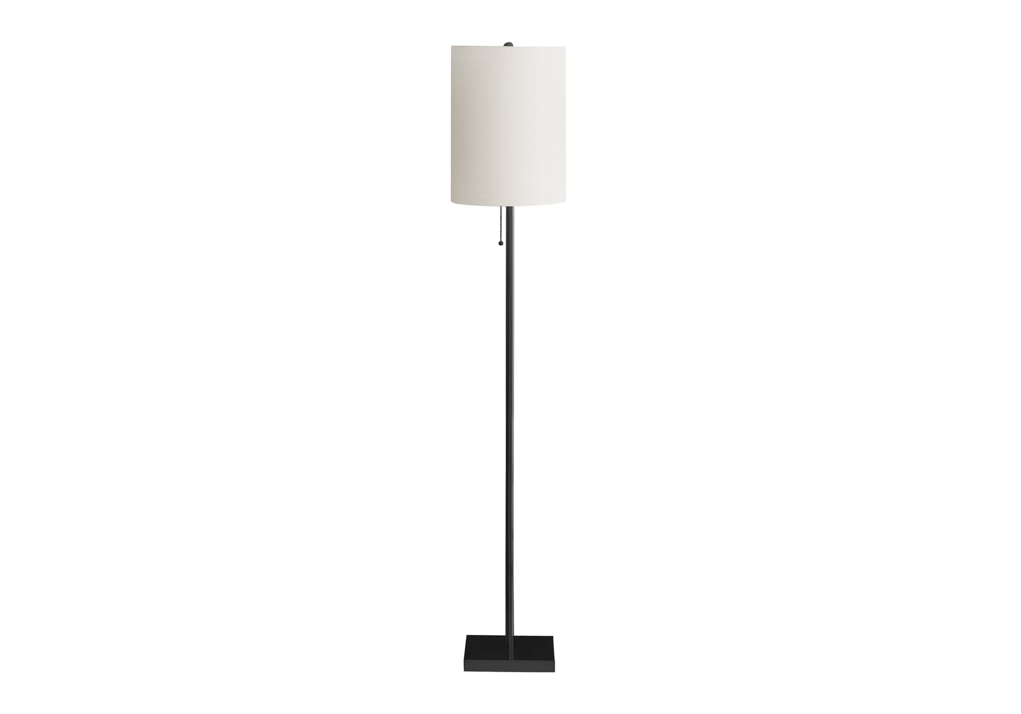 MN-D269758    Lighting, 62"H, Floor Lamp, Black Metal, Ivory / Cream Shade, Contemporary