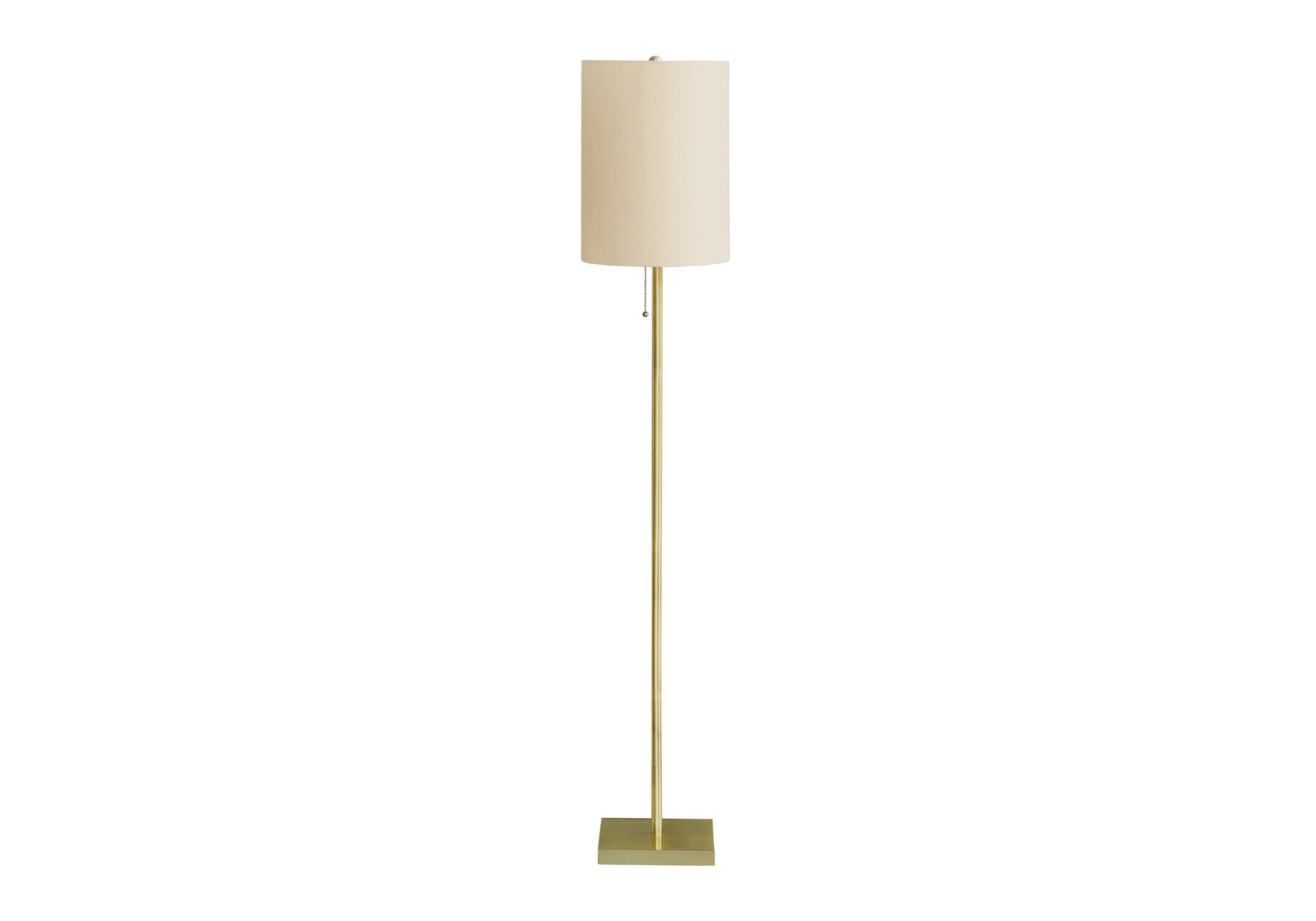 MN-469759    Lighting, 62"H, Floor Lamp, Brass Metal, Ivory / Cream Shade, Contemporary