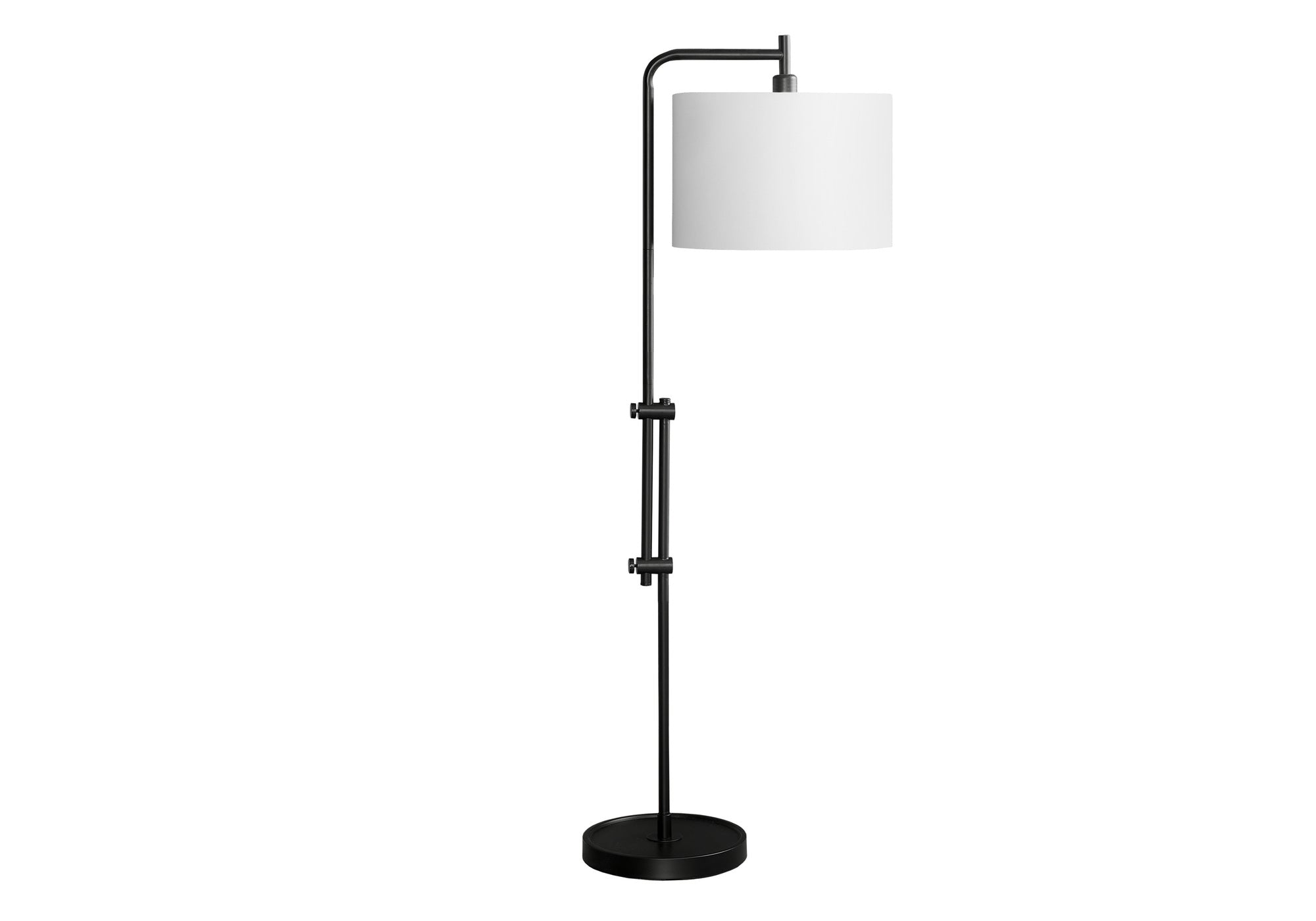 MN-479760    Lighting, 63"H, Floor Lamp, Black Metal, Ivory / Cream Shade, Contemporary