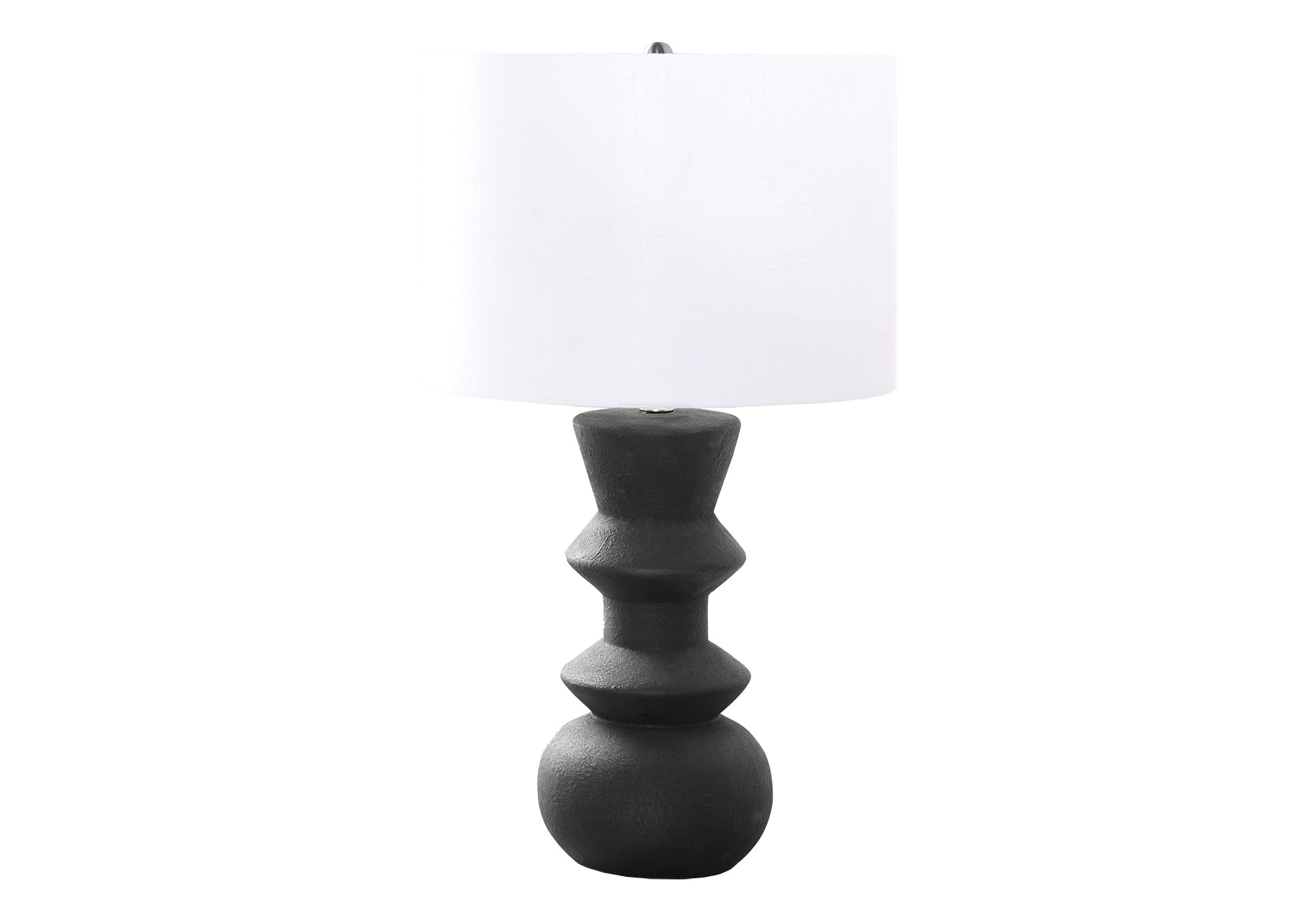 MN-509763    Lighting, 26"H, Table Lamp, Black Ceramic, Ivory / Cream Shade, Contemporary