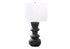 MN-509763    Lighting, 26"H, Table Lamp, Black Ceramic, Ivory / Cream Shade, Contemporary