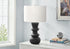 MN-509763    Lighting, 26"H, Table Lamp, Black Ceramic, Ivory / Cream Shade, Contemporary