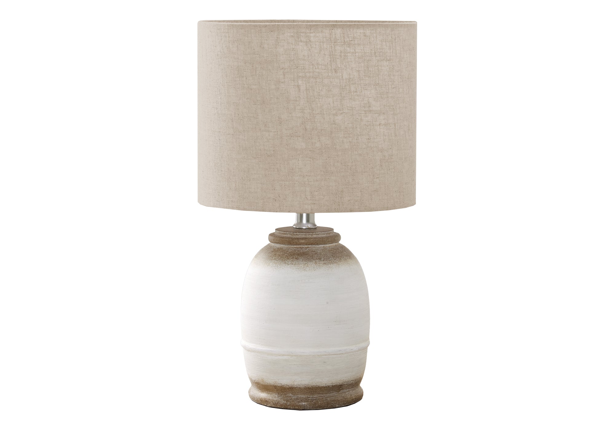 MN-529765    Lighting, 16"H, Table Lamp, Cream Resin, Beige Shade, Contemporary