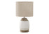 MN-529765    Lighting, 16"H, Table Lamp, Cream Resin, Beige Shade, Contemporary