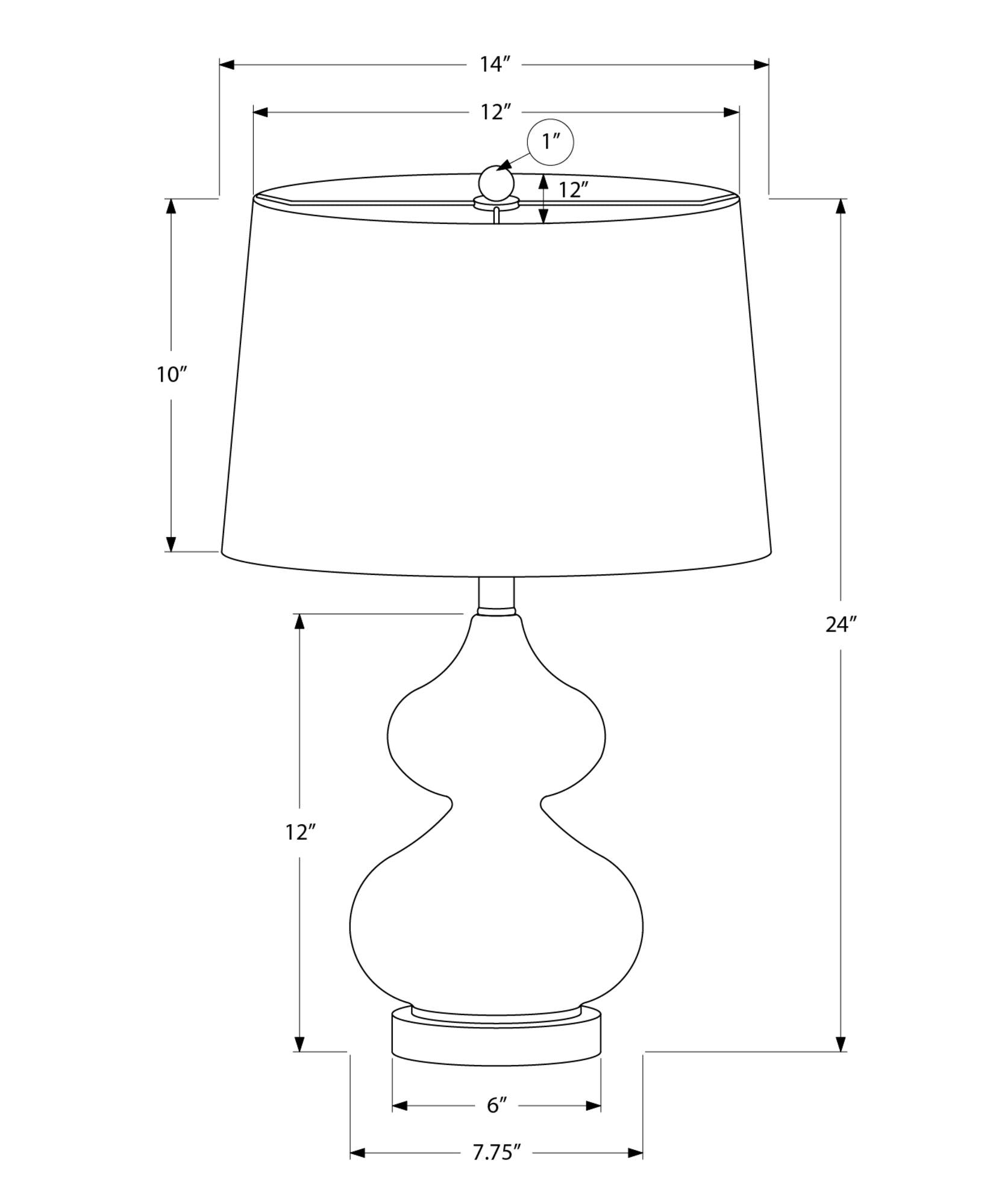 MN-D289767    Lighting, 24"H, Table Lamp, Blue Glass, Ivory / Cream Shade, Contemporary