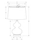 MN-D289767    Lighting, 24"H, Table Lamp, Blue Glass, Ivory / Cream Shade, Contemporary