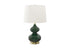 MN-D289768    Lighting, 24"H, Table Lamp, Green Glass, Ivory / Cream Shade, Contemporary