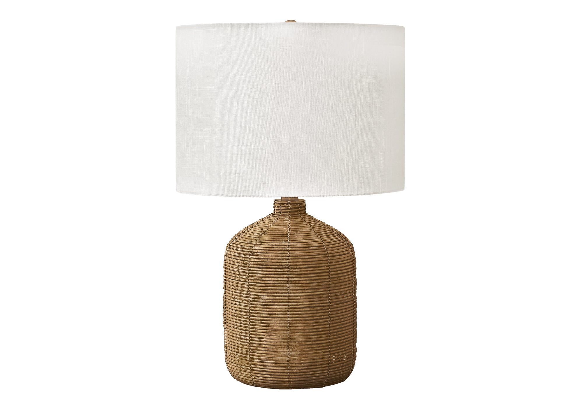 MN-569769    Lighting, 23"H, Table Lamp, Brown Rattan, Beige Shade, Modern