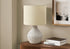 MN-D109770    Lighting, 16"H, Table Lamp, Beige Resin, Beige Shade, Contemporary