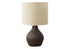 MN-D109772    Lighting, 16"H, Table Lamp, Brown Resin, Beige Shade, Contemporary