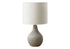MN-D019774    Lighting, 17"H, Table Lamp, Grey Ceramic, Ivory / Cream Shade, Contemporary