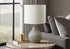 MN-D019774    Lighting, 17"H, Table Lamp, Grey Ceramic, Ivory / Cream Shade, Contemporary