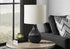 MN-D019775    Lighting, 17"H, Table Lamp, Black Ceramic, Ivory / Cream Shade, Contemporary, Modern