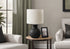 MN-D029778    Lighting, 16"H, Table Lamp, Black Resin, Ivory / Cream Shade, Contemporary