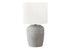 MN-D039780    Lighting, 17"H, Table Lamp, Grey Ceramic, Ivory / Cream Shade, Contemporary