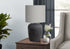 MN-D039781    Lighting, 17"H, Table Lamp, Black Ceramic, Grey Shade, Contemporary