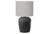 MN-D039781    Lighting, 17"H, Table Lamp, Black Ceramic, Grey Shade, Contemporary