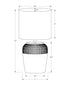 MN-D039781    Lighting, 17"H, Table Lamp, Black Ceramic, Grey Shade, Contemporary