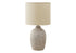 MN-D049783    Lighting, Table Lamp, 18"H, Beige Ceramic, Beige Shade, Contemporary