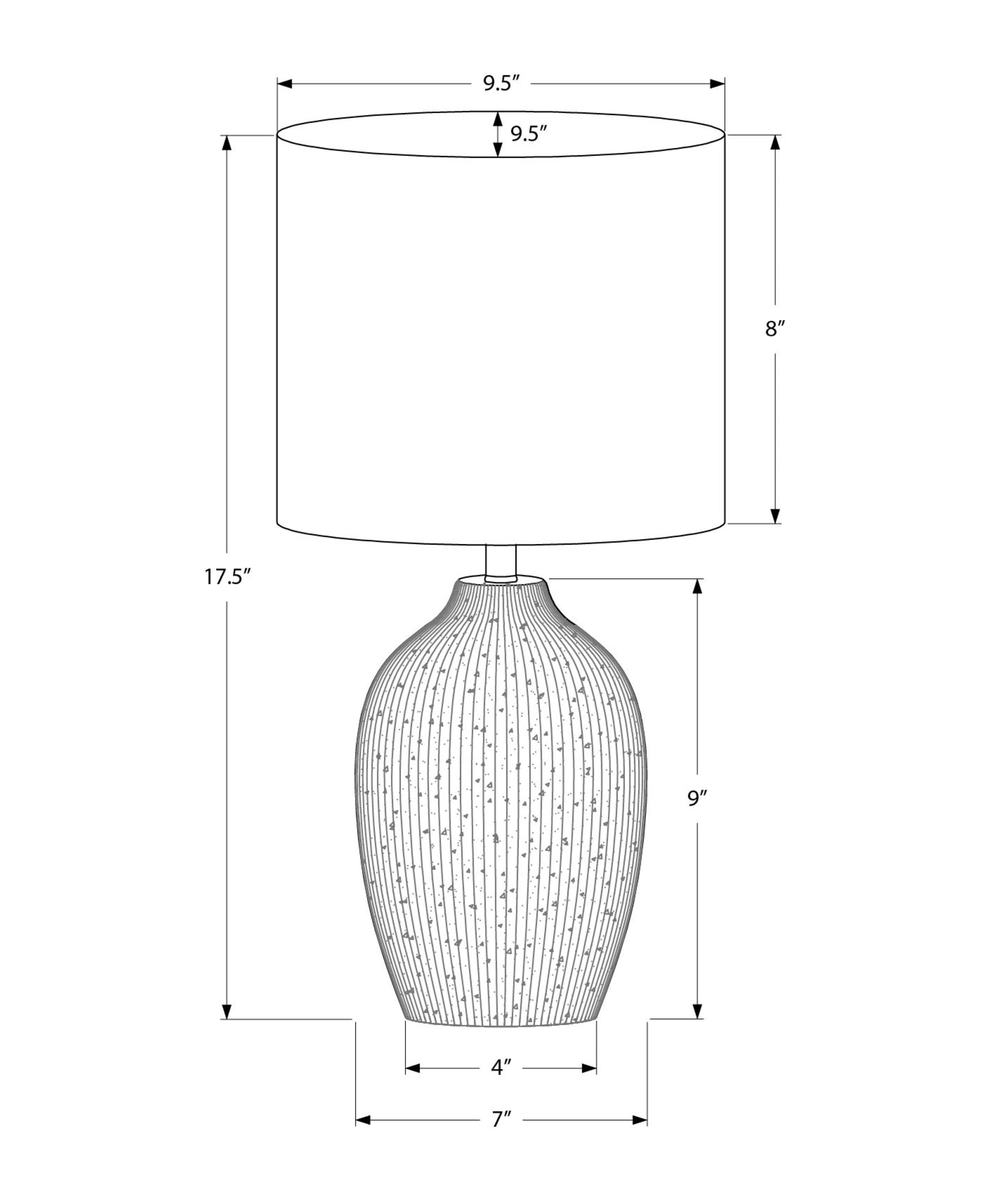 MN-D049783    Lighting, Table Lamp, 18"H, Beige Ceramic, Beige Shade, Contemporary