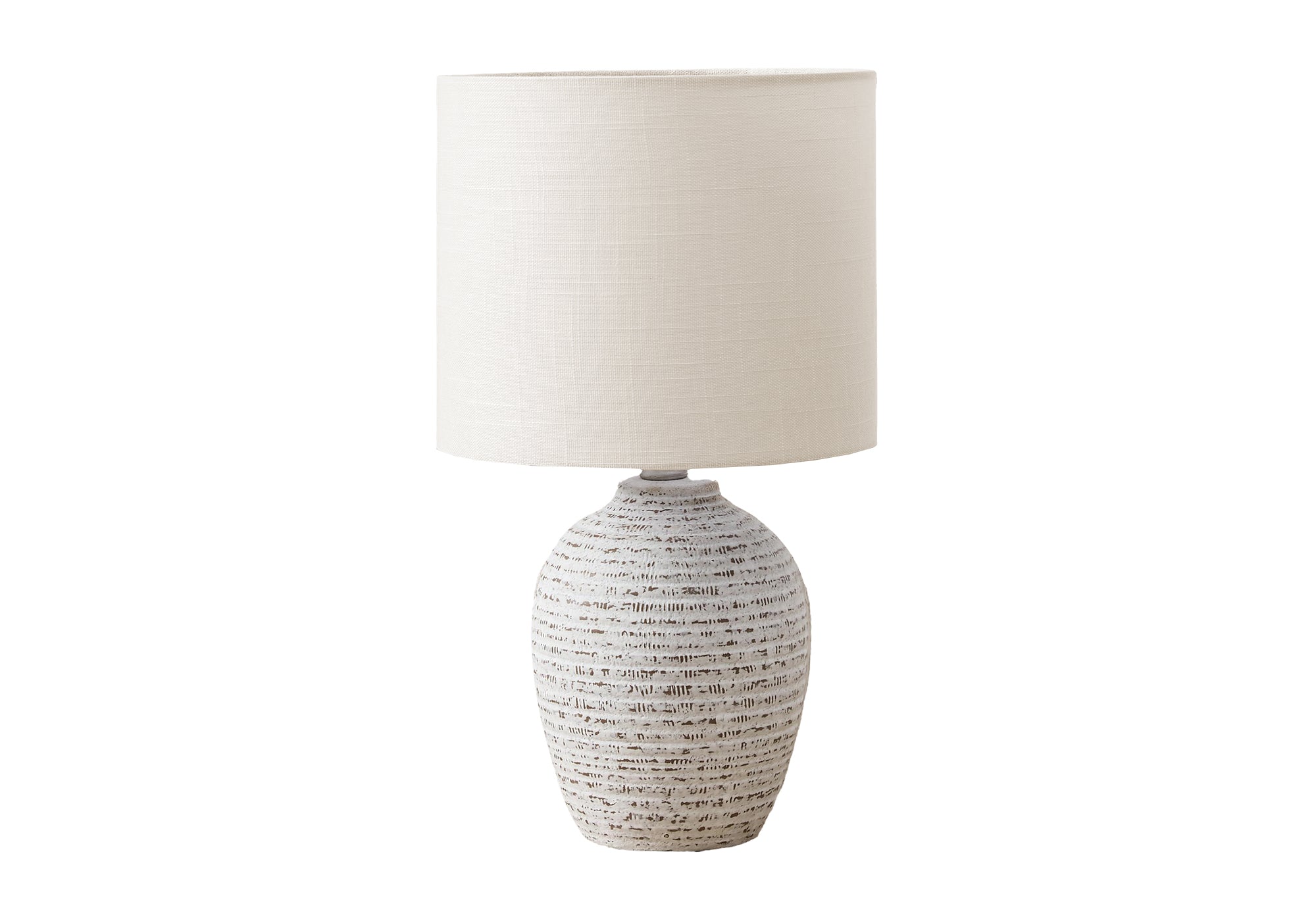 MN-709787    Lighting, 17"H, Table Lamp, Ivory Ceramic, Ivory / Cream Shade, Contemporary, Modern