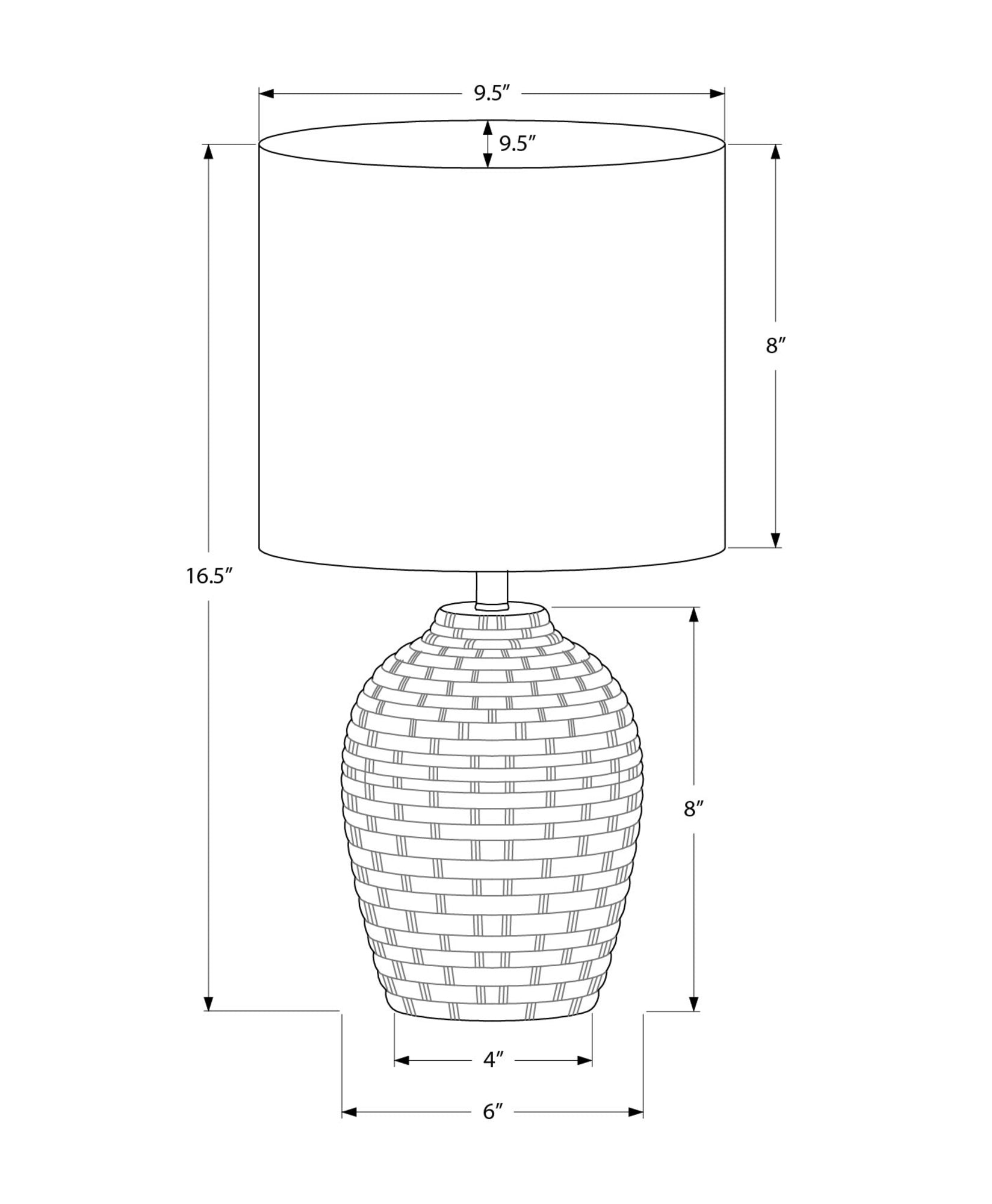 MN-D059788    Lighting, 17"H, Table Lamp, Grey Ceramic, Ivory / Cream Shade, Contemporary, Modern