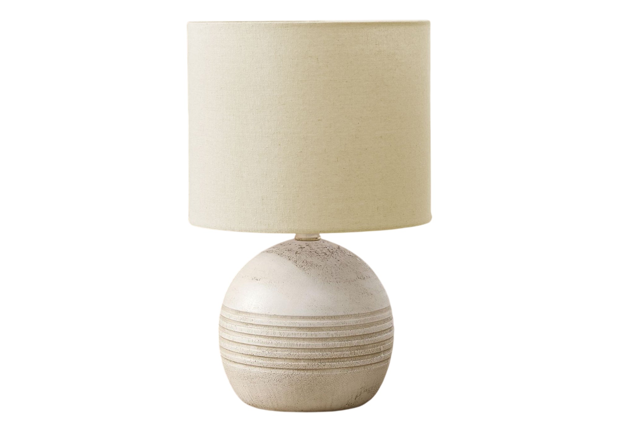 MN-D079791    Lighting, 15"H, Table Lamp, Ivory Resin, Beige Shade