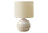 MN-D079791    Lighting, 15"H, Table Lamp, Ivory Resin, Beige Shade