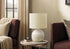 MN-D079791    Lighting, 15"H, Table Lamp, Ivory Resin, Beige Shade