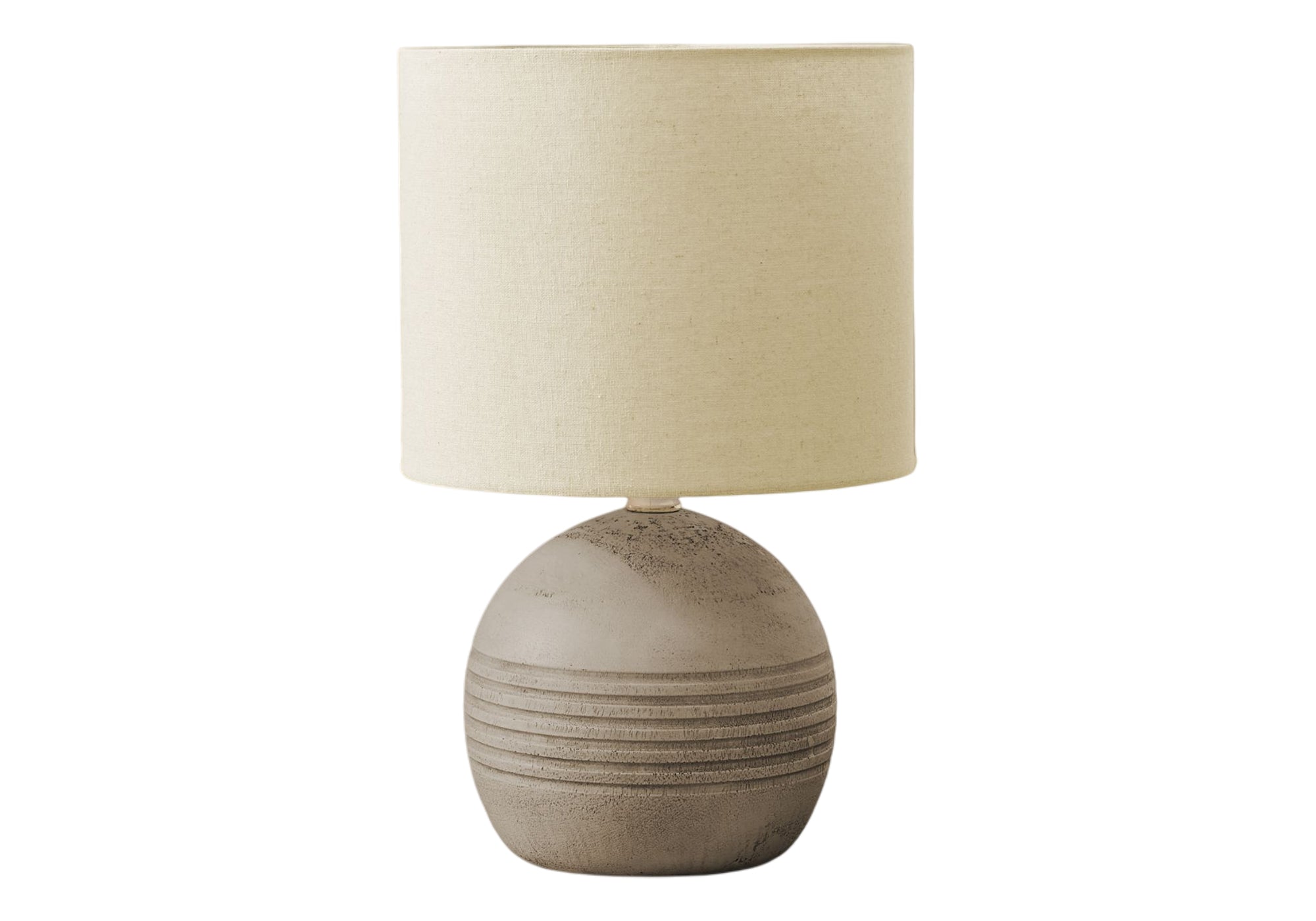 MN-D079792    Lighting, 15"H, Table Lamp, Beige Resin, Beige Shade, Contemporary, Modern