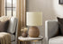 MN-769793    Lighting, 15"H, Table Lamp, Brown Resin, Beige Shade, Contemporary, Modern