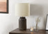 MN-789796    Lighting, 17"H, Table Lamp, Brown Resin, Ivory / Cream Shade, Contemporary, Modern