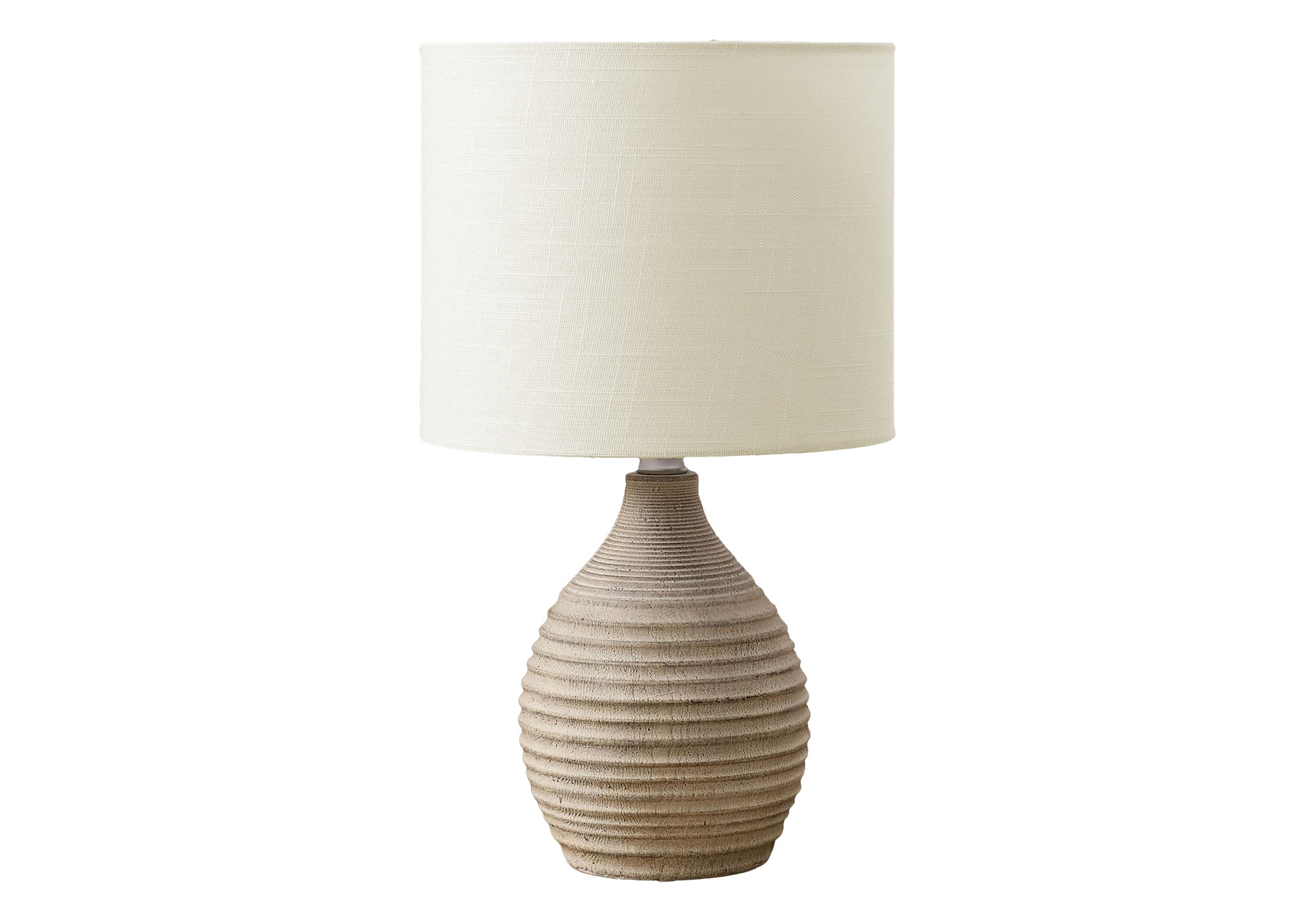 MN-999846    Lighting, 17"H, Table Lamp, Brown Resin, Ivory / Cream Shade, Contemporary, Modern