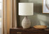 MN-999846    Lighting, 17"H, Table Lamp, Brown Resin, Ivory / Cream Shade, Contemporary, Modern