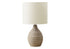 MN-999846    Lighting, 17"H, Table Lamp, Brown Resin, Ivory / Cream Shade, Contemporary, Modern
