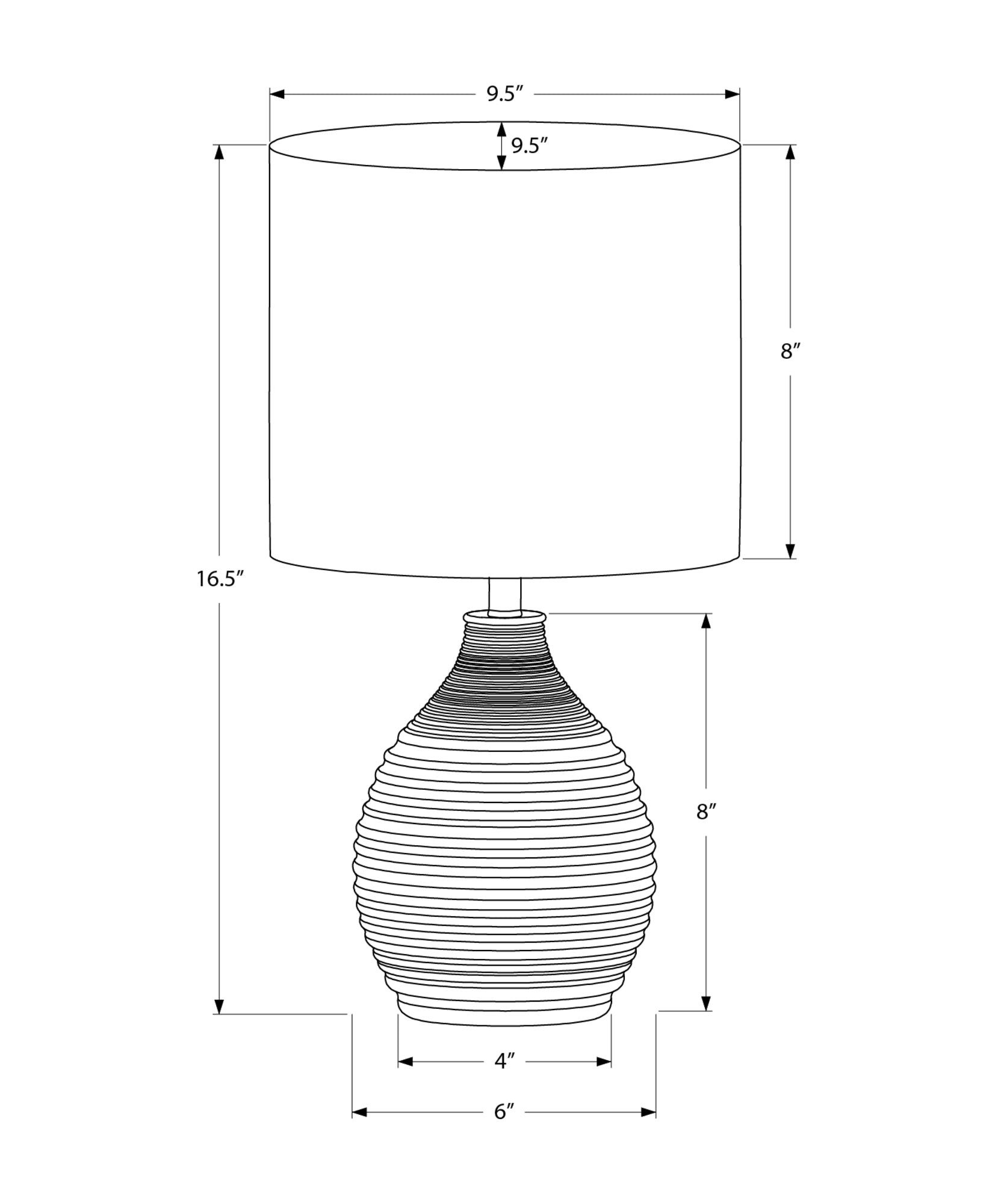 MN-999846    Lighting, 17"H, Table Lamp, Brown Resin, Ivory / Cream Shade, Contemporary, Modern