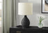 MN-109847    Lighting, 17"H, Table Lamp, Grey Resin, Ivory / Cream Shade, Contemporary, Modern