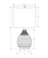MN-109847    Lighting, 17"H, Table Lamp, Grey Resin, Ivory / Cream Shade, Contemporary, Modern