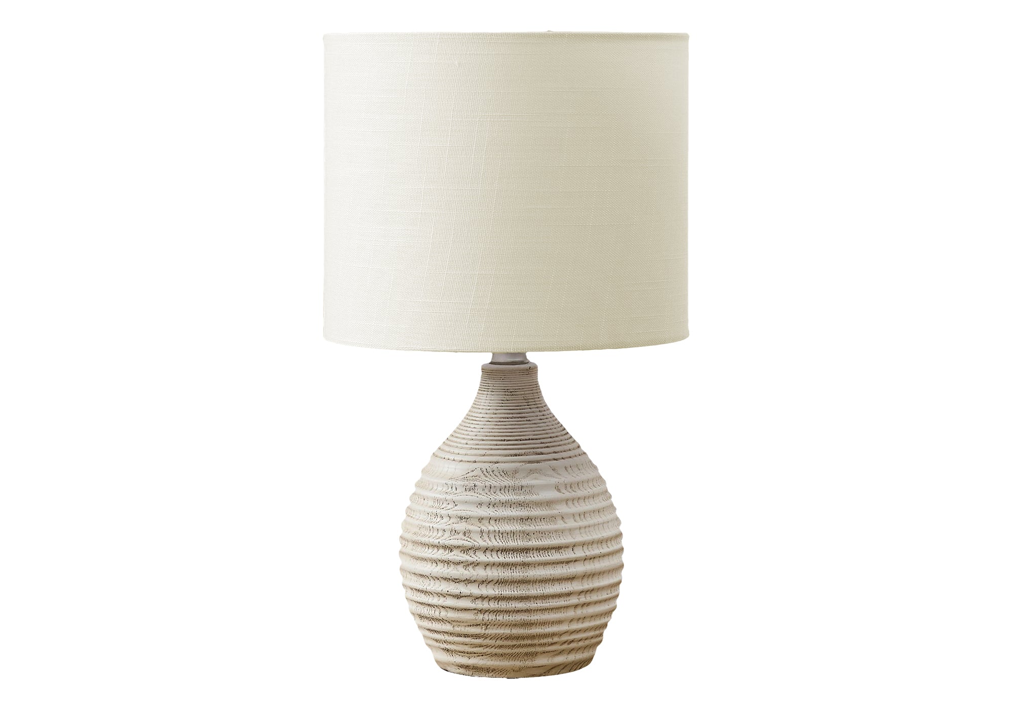 MN-119848    Lighting, 17"H, Table Lamp, Ivory Resin, Ivory / Cream Shade, Contemporary, Modern