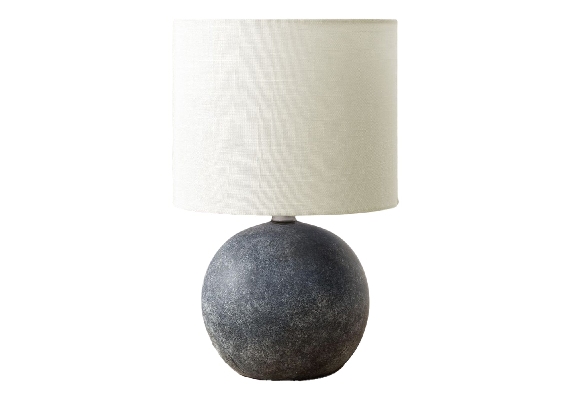 MN-129850    Lighting, Table Lamp, 16"H, Grey Concrete, Ivory / Cream Shade