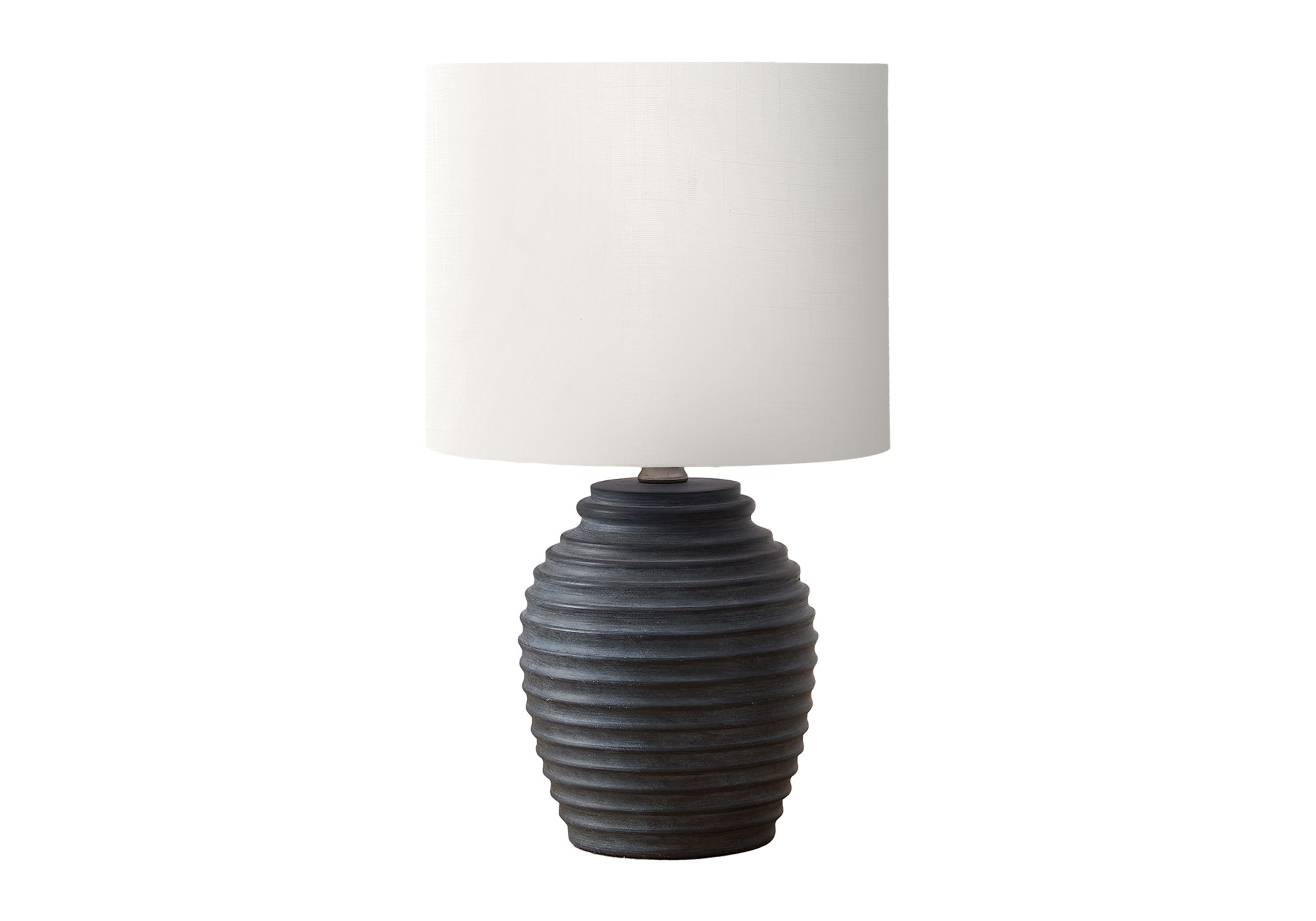 MN-189863    Lighting, 17"H, Table Lamp, Black Resin, Ivory / Cream Shade