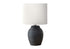 MN-189863    Lighting, 17"H, Table Lamp, Black Resin, Ivory / Cream Shade