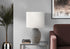 MN-199864    Lighting, 17"H, Table Lamp, Grey Resin, Ivory / Cream Shade, Contemporary