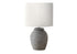 MN-199864    Lighting, 17"H, Table Lamp, Grey Resin, Ivory / Cream Shade, Contemporary