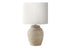MN-209865    Lighting, 17"H, Table Lamp, Beige Resin, Ivory / Cream Shade, Contemporary