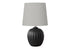 MN-229868    Lighting, 19"H, Table Lamp, Black Resin, Grey Shade, Transitional